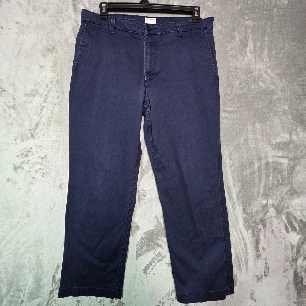Dockers Mens Straight Fit Chino Pants Navy Blue Stretch Cotton 36x30 47685-0003